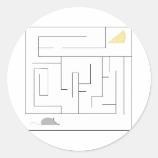 Sticker Rond Mazout à la souris et au fromage