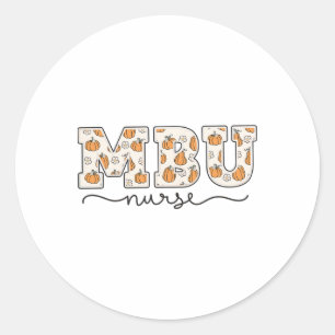Sticker Rond Mbu Infirmière Citrouille Automne Mère