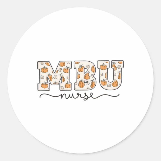 Sticker Rond Mbu Infirmière Citrouille Automne Mère (Devant)