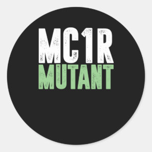 Sticker Rond mc1r Mutant Redhead Red Hair Ginger Redhead Cadeau