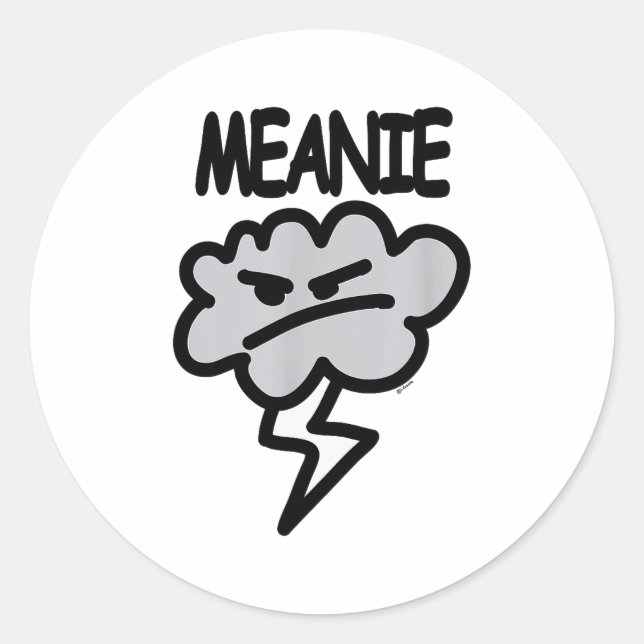 Sticker Rond Meanie Cloud Lightning Funny  (Devant)