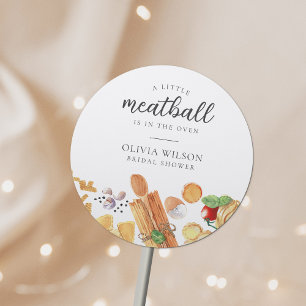 Sticker Rond Meatball Baby shower italien