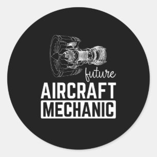 Sticker Rond Mécanicien d'aéronef futur