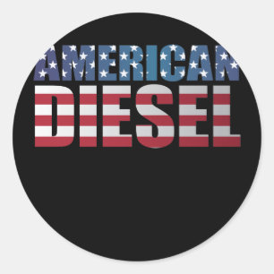 Sticker Rond Mécanicien diesel patriote américain
