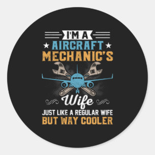 Sticker Rond Mécanicien Je Suis Une Femme Mécanique D'Aéronefs