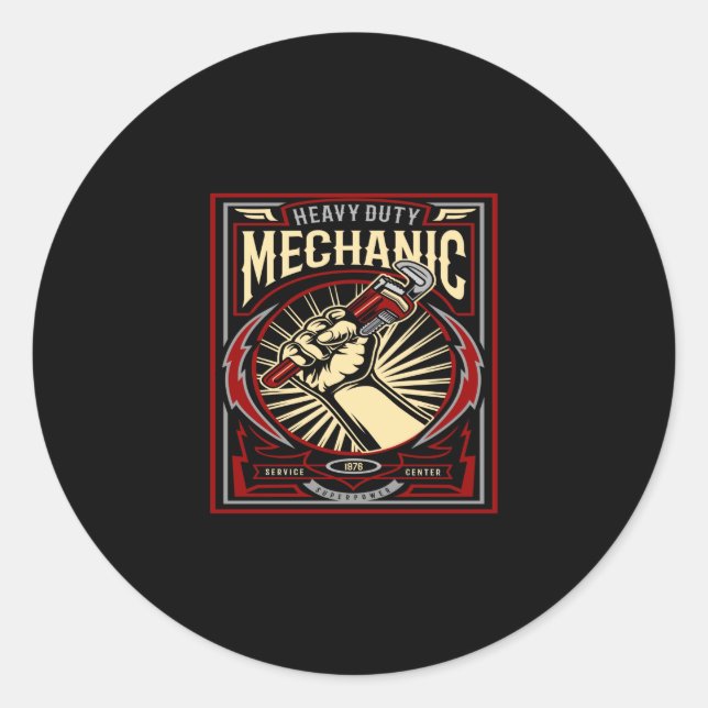 Sticker Rond mécanicien lourd (Devant)