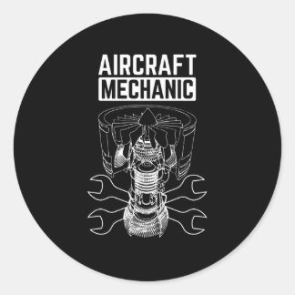 Sticker Rond Mécanique de l'aéronef