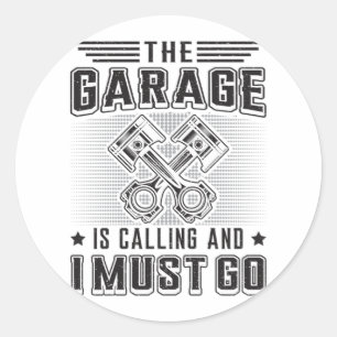 Sticker Rond Mécanique Voiture Mécanique Garage Réparation Drôl