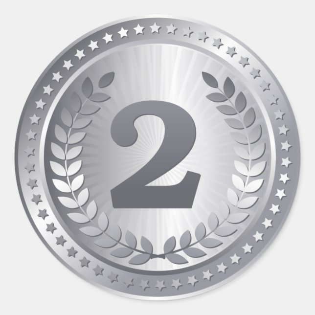 Sticker Rond Médaille d'argent 2e place (Devant)