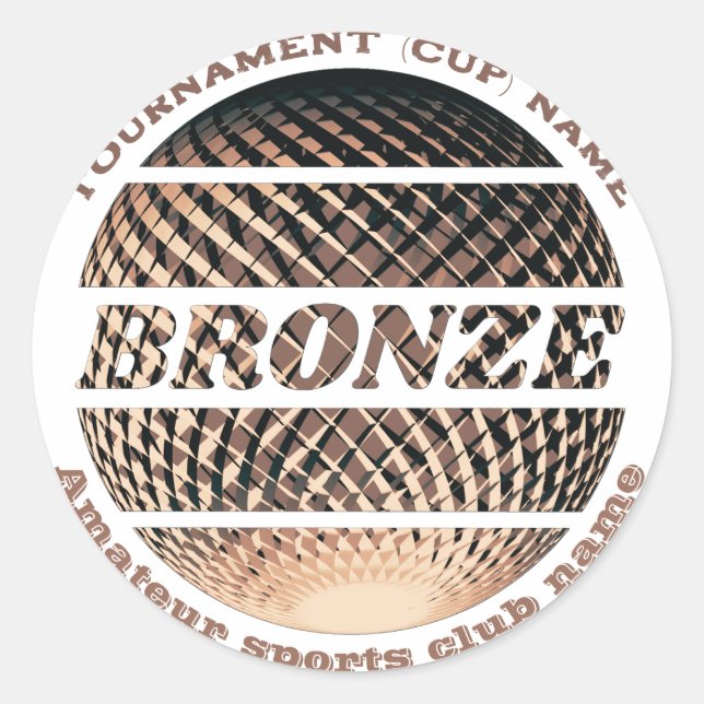 Sticker Rond Médaille de bronze, 3e place gagnante (Devant)