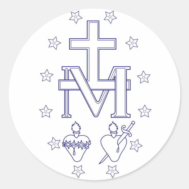 Sticker Rond Médaille de Notre-Dame des Grâces (Devant)