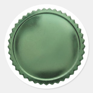 Sticker Rond Médaille de récompense en feuille d'étoile en méta