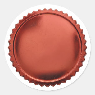 Sticker Rond Médaille d'excellence en feuille d'étain rouge 3D