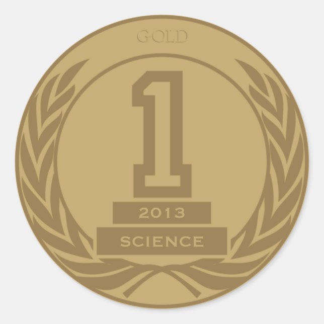Sticker Rond Médaille d'or académique (Devant)