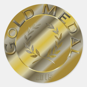 Sticker Rond Médaille d'or avec OPTION D'ANNÉE