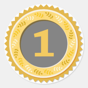 Sticker Rond Médaille d'or de 1re place Dark