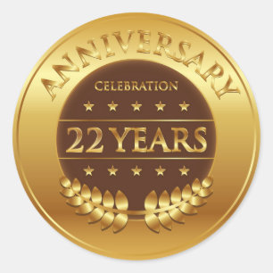 Sticker Rond Médaille d'or de 22 ans