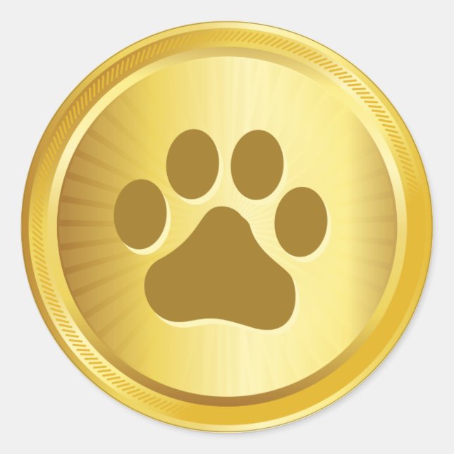 Sticker Rond Médaille d'or du spectacle de chiens (Devant)