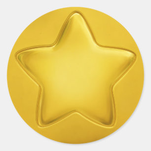 Sticker Rond Médaille étoile de réalisation de Jelly jaune mign