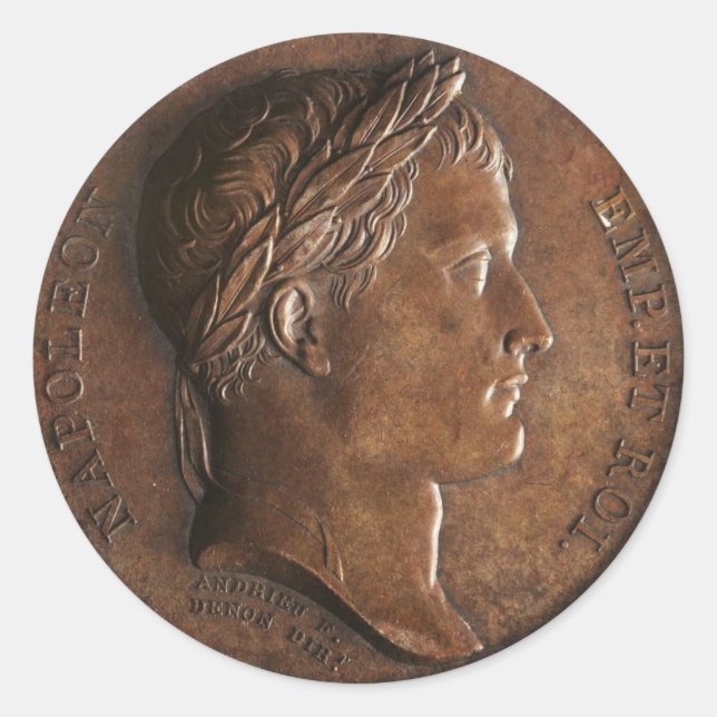 Sticker Rond Médaille Napoléon Bonaparte (Devant)