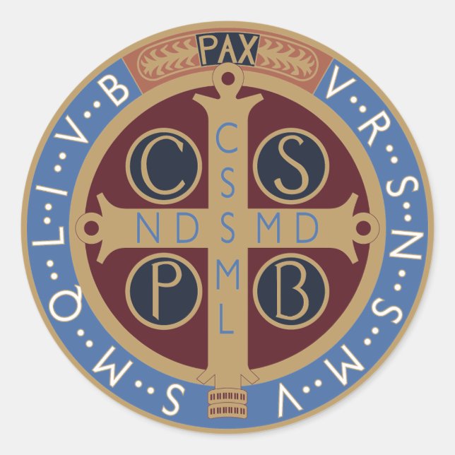 Sticker Rond Médaille Saint Benoît (Devant)
