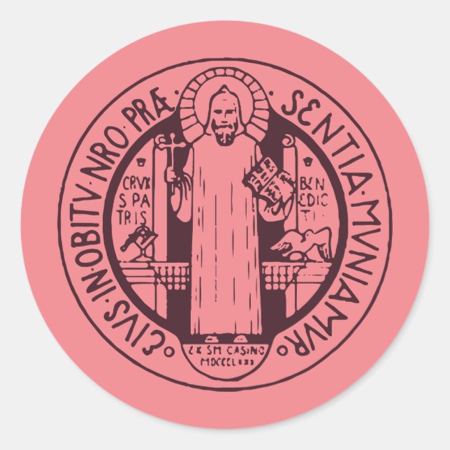 Sticker Rond Médaille Saint Benoît (Devant)