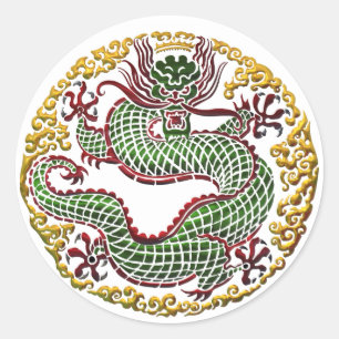 Sticker Rond Médaillon de dragon