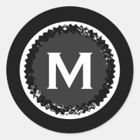 Médaillon Monogramme moderne noir et blanc