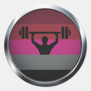 STICKER ROND MÉDALLION MUSCLE FIDE