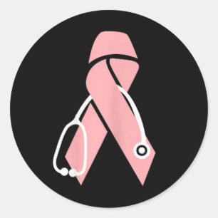 Sticker Rond Médecin de sensibilisation au cancer du sein Steth