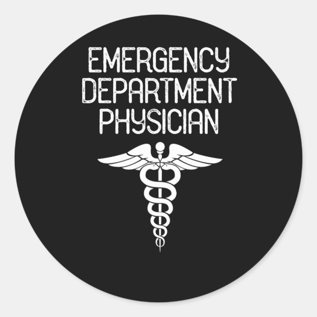 Sticker Rond Médecin du service d'urgence Médecin ER (Devant)