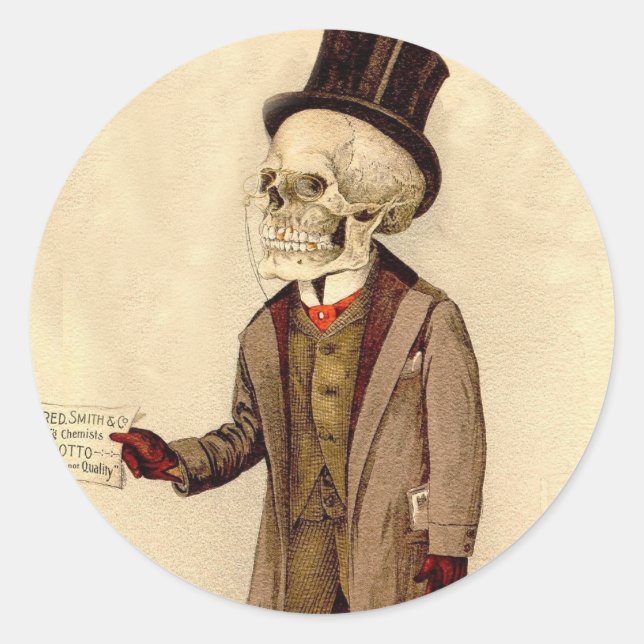 Sticker Rond Médecin squelettique (Devant)