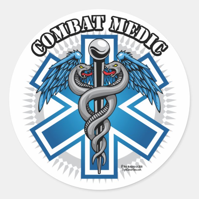 Sticker Rond Médecine de combat (Devant)