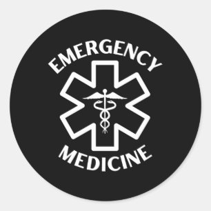 Sticker Rond Médecine d'urgence Infirmière Er Médicale Caduceu