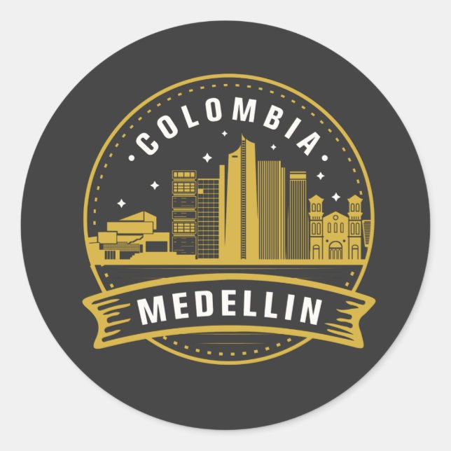 Sticker Rond Medellin Colombie (Devant)