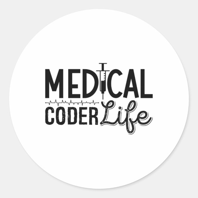 Sticker Rond Medical Coder Life Assistant ICD Programmer Coding (Devant)