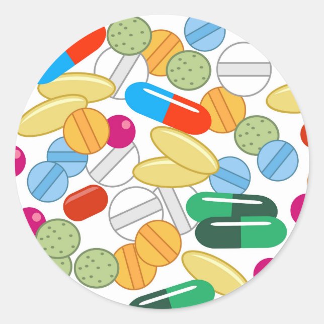 Sticker Rond Médicaments (Devant)
