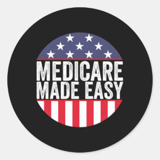 Sticker Rond Medicare Facile Agent d'assurance Ventes Ma