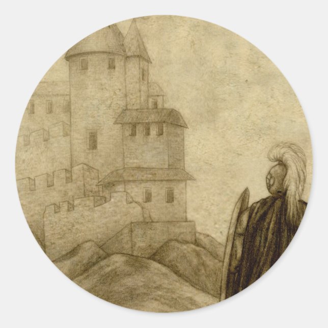 Sticker Rond Médiéval (Devant)
