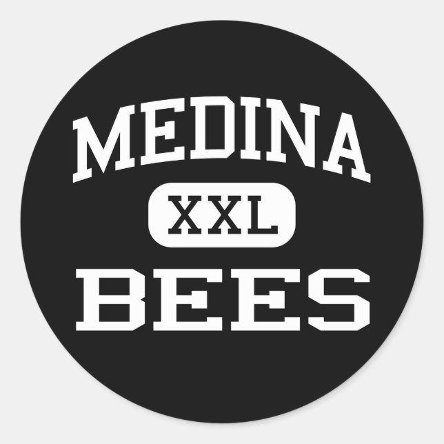 Sticker Rond Médina - Abeilles - Lycée de Médina - Médina Ohio (Devant)