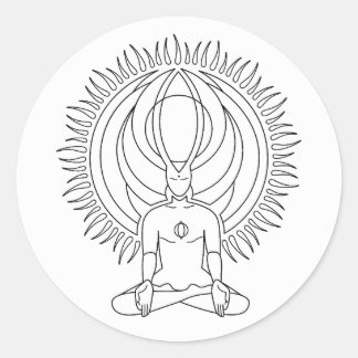 Sticker Rond Méditation.