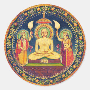 Sticker Rond Méditation de bouddhas avec du yoga
