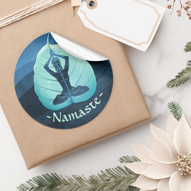 Sticker Rond Méditation de l'instructeur YOGA Pose Bodhi Coupe  (Créateur téléchargé)