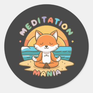 Sticker Rond Méditation Mania