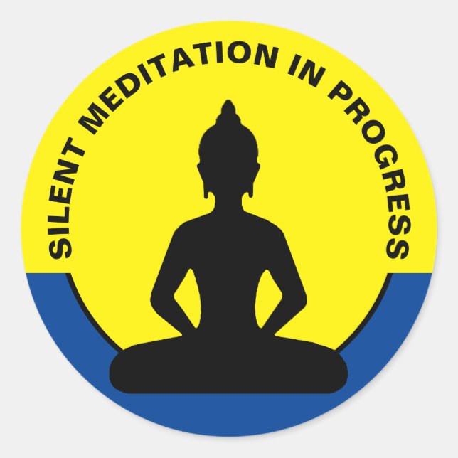 Sticker Rond Méditation SILENCIEUSE en cours & Bouddha Mindfuln (Devant)
