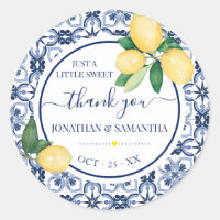 Mediterranean Lemons Bridal Shower Thank You