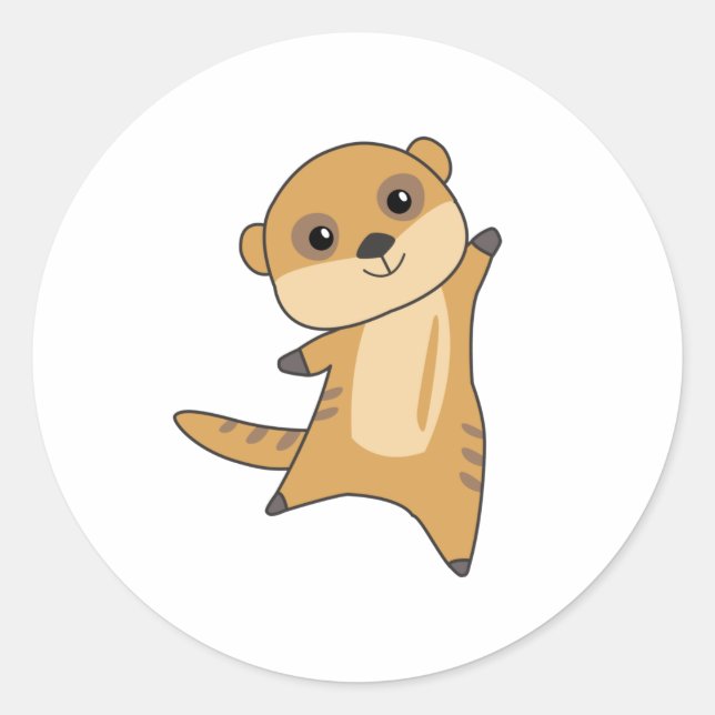 Sticker Rond Meerkat Sweet Animaux Pour Enfants (Devant)