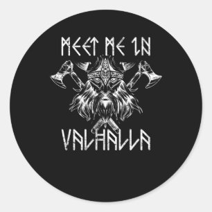 Sticker Rond Meet Me In Valhalla Nordic