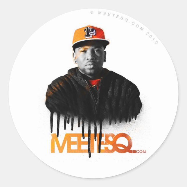 Sticker Rond MeetESQ.com pulvérisé (Devant)