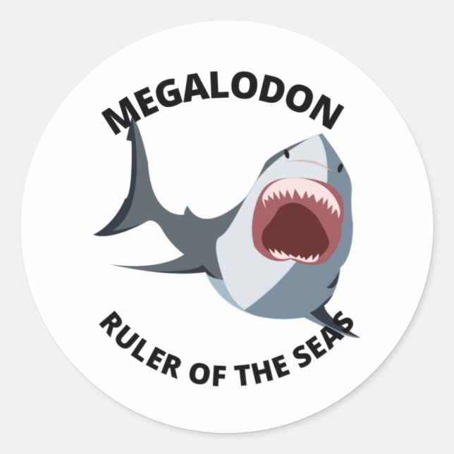 Sticker Rond Megalodon (Devant)